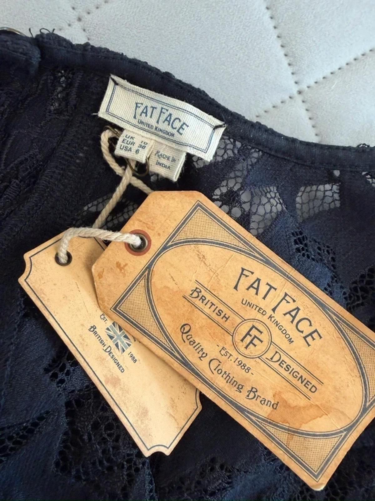 BNWT FatFace Navy Lace Star Blouse 10