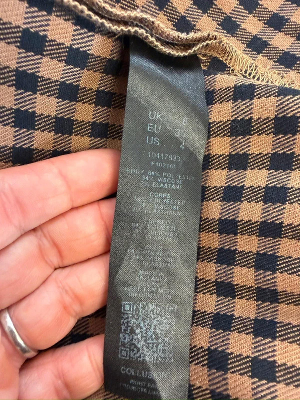 Collusion Brown & Black Check Bootcut Trouser 8