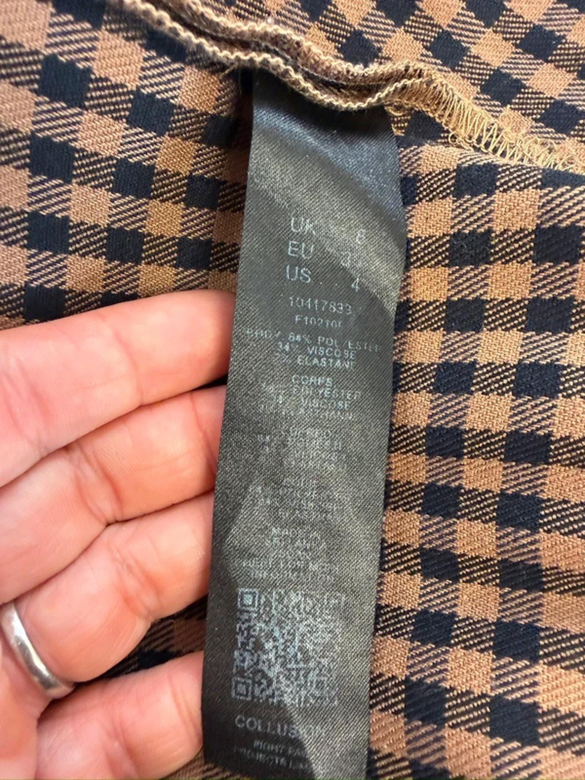 Collusion Brown & Black Check Bootcut Trouser 8