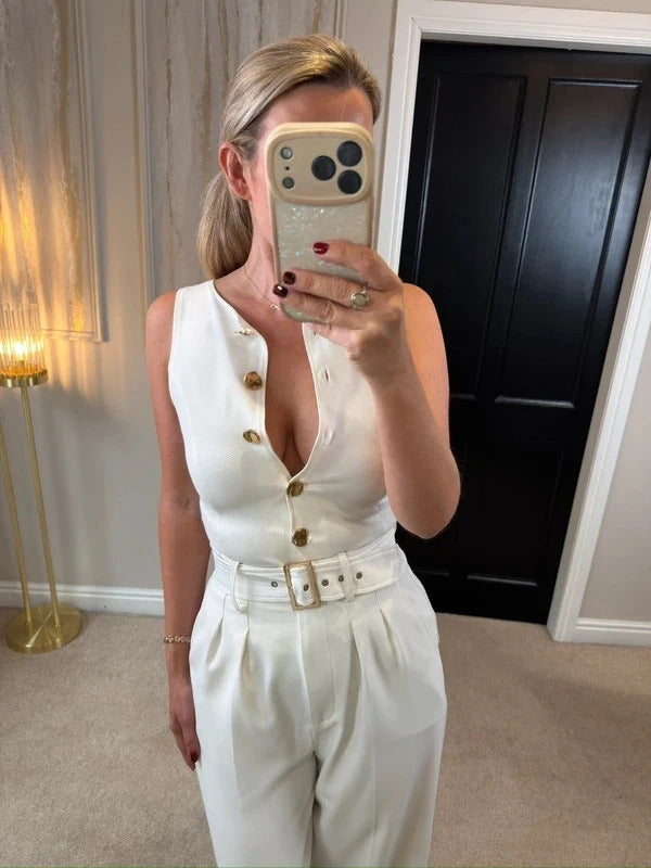 BNWT Zara Off White Waistcoat Top XS/S