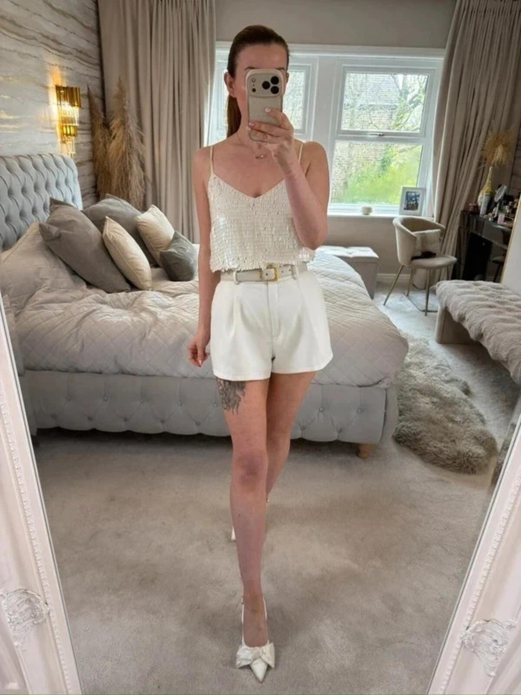 Modern Rarity Cream Sequin Blouse 12
