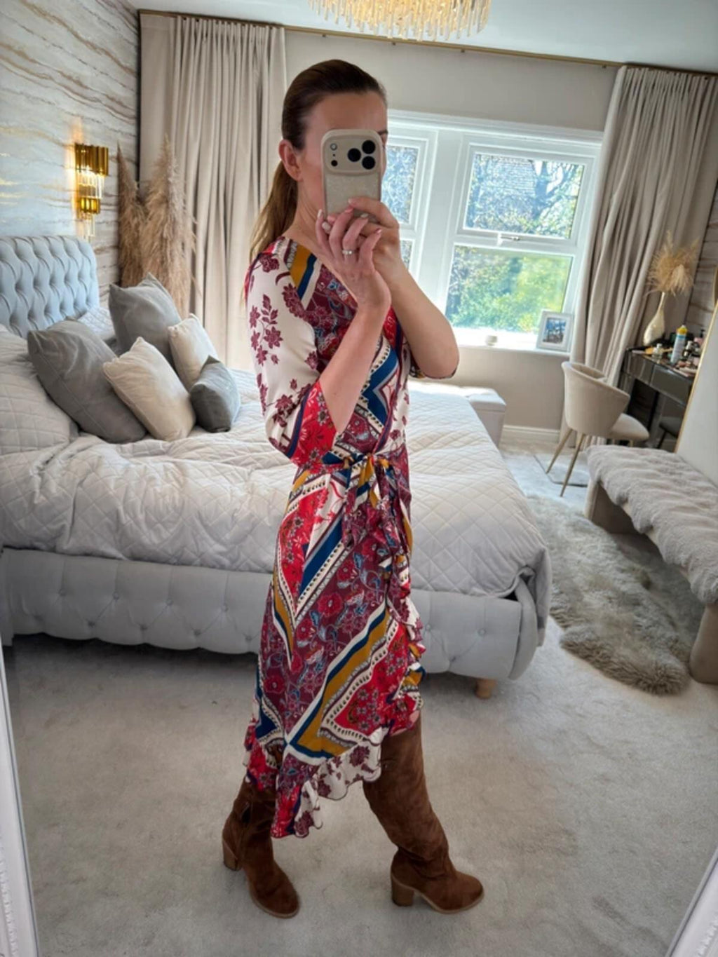 Girls On Film Multicoloured Wrap Dress 8