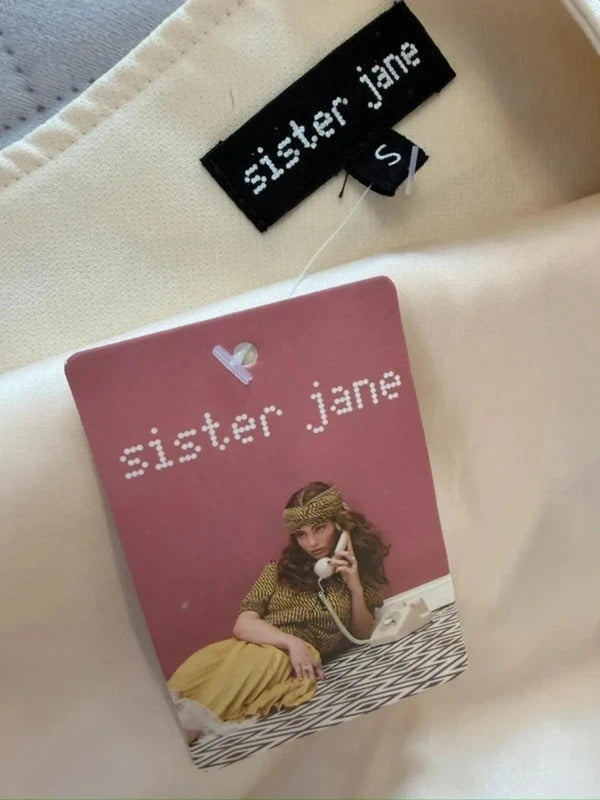 BNWT Sister Jane Cream & Black Bow Jacket Small