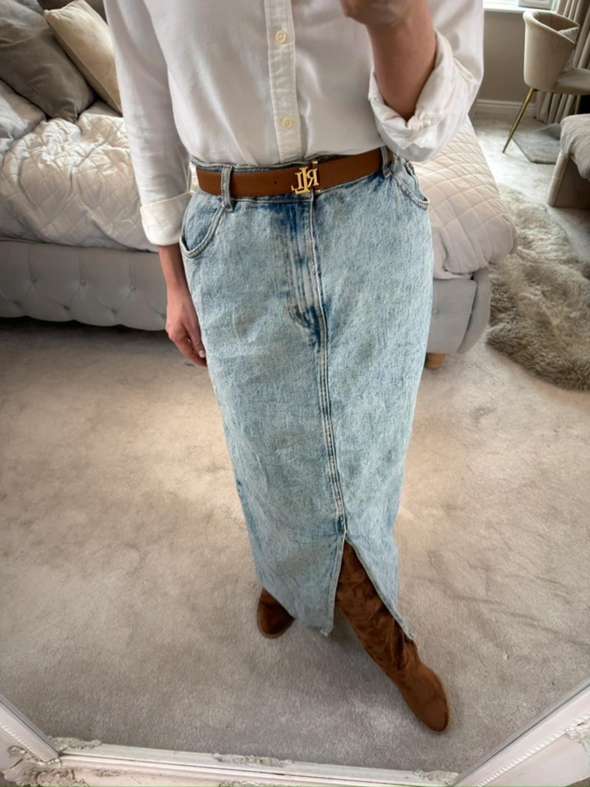 ASOS Light Denim Midaxi Skirt 18