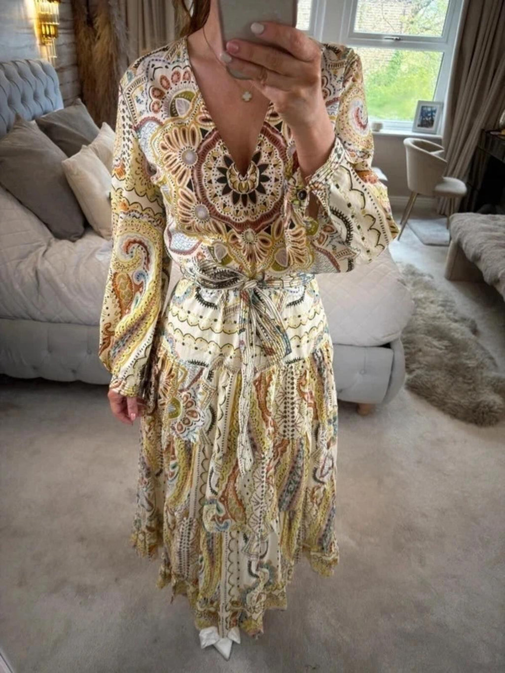 Zara Bohemian Midi Dress Small
