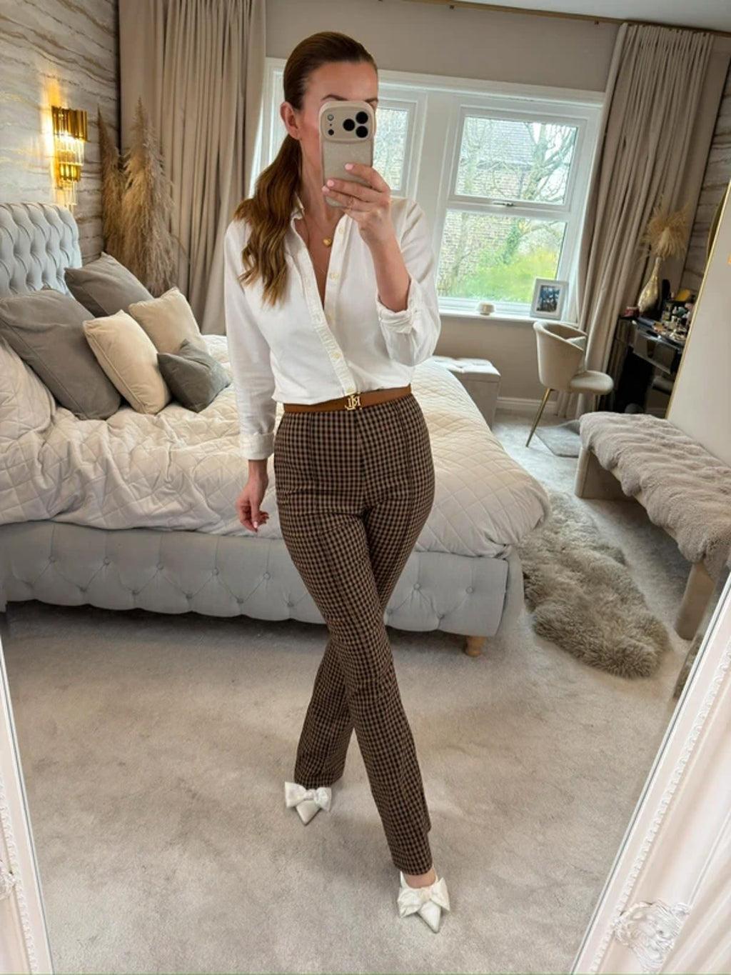 Collusion Brown & Black Check Bootcut Trouser 8