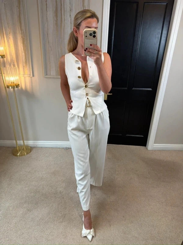 BNWT Zara Off White Waistcoat Top XS/S