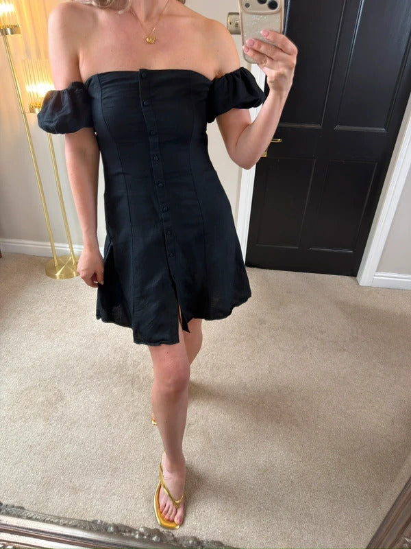 Zara Black Off The Shoulder Mini Dress XS