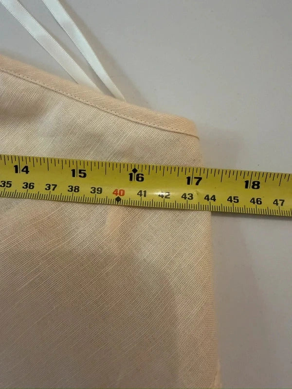 M&S Cream Linen Blend Crochet Blouse 14