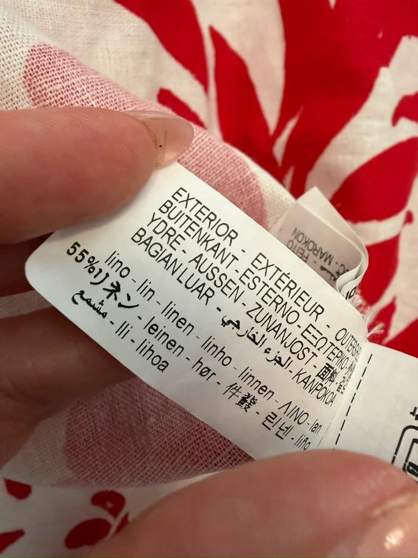 BNWT Zara Red & White Linen Blend Dress Large