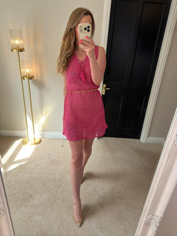 BNWT Papaya Pink Sheer Lace Cover Up Small