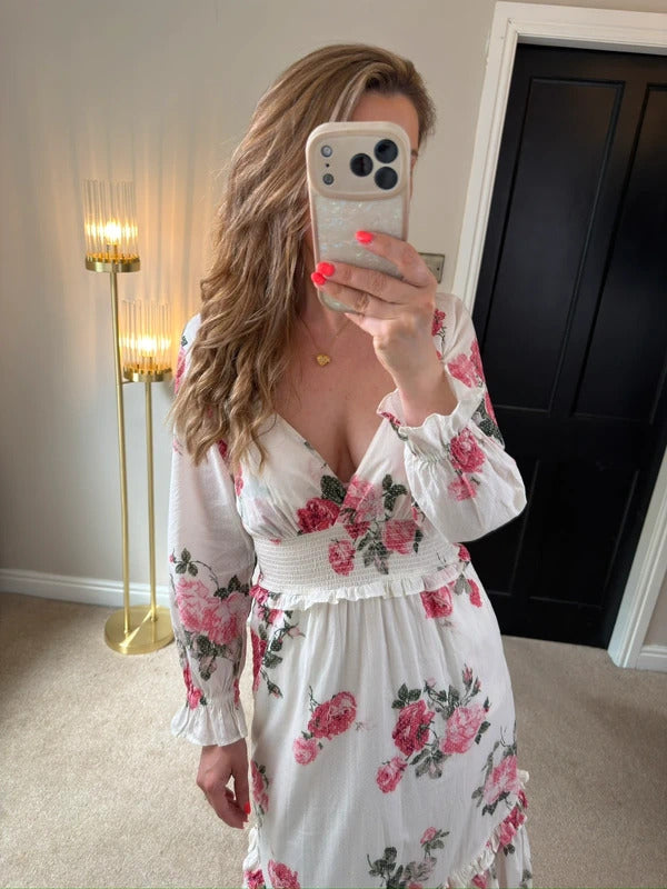 LoveShackFancy Pink Firefly Midi Dress