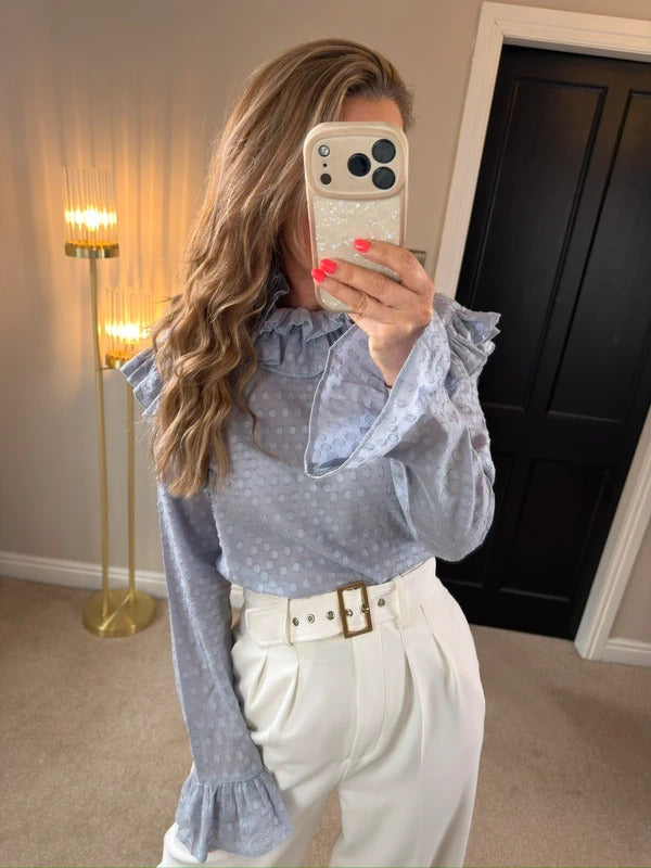 Lost Ink Dobby Frill Blouse 16