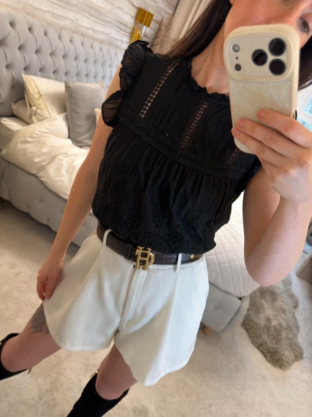Warehouse Black Broderie Anglaise Blouse 8