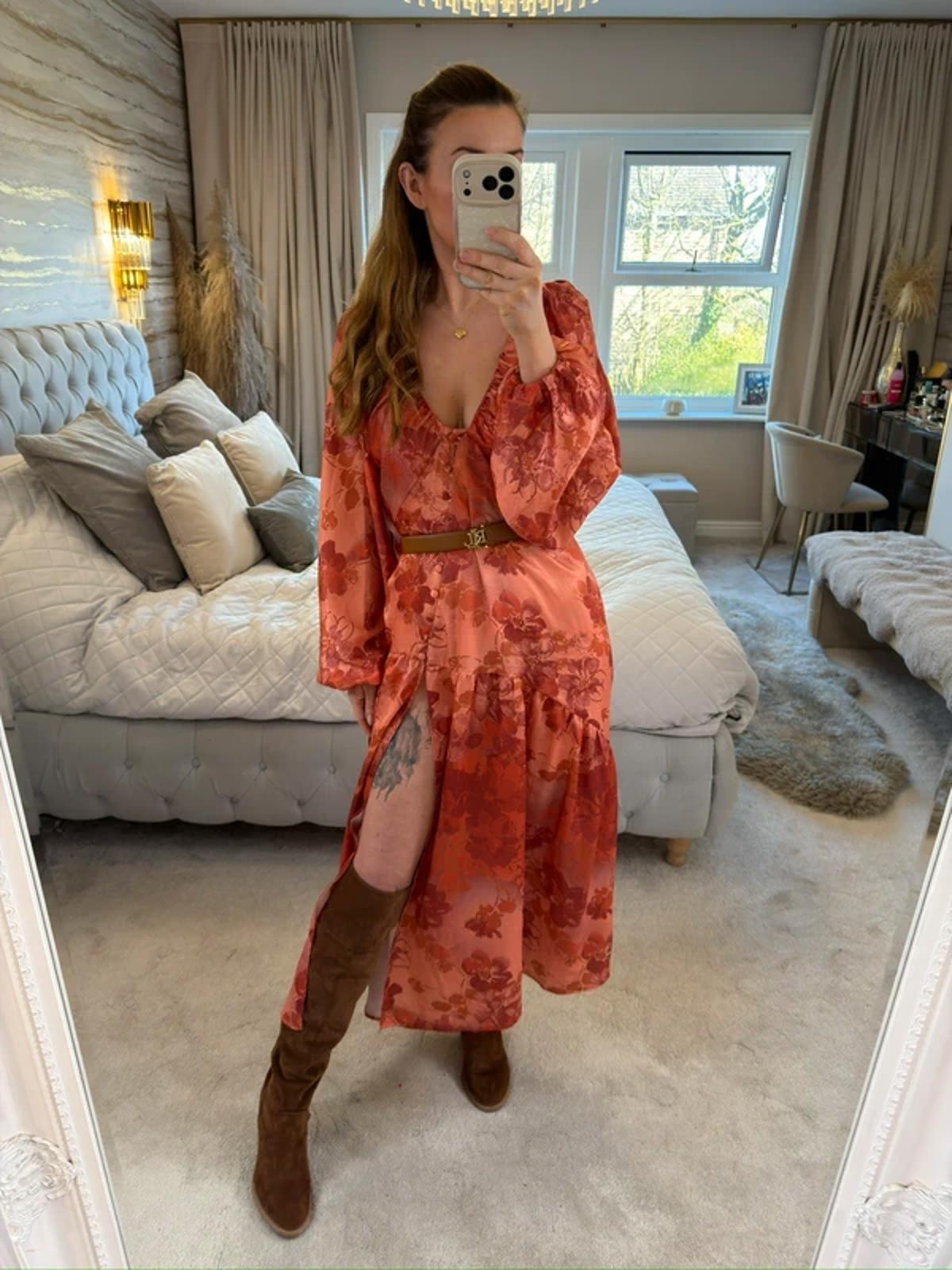 BNWT Asos Boho Satin Open Back Midi 10