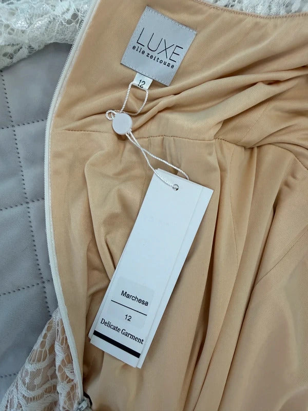 BNWT Elle Zeitoune White Marchesa Gown 12