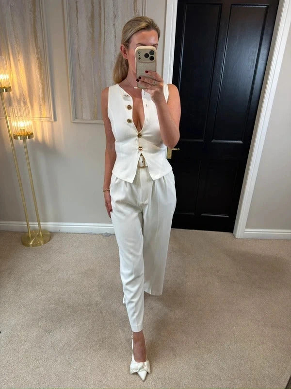 BNWT Zara Off White Waistcoat Top XS/S