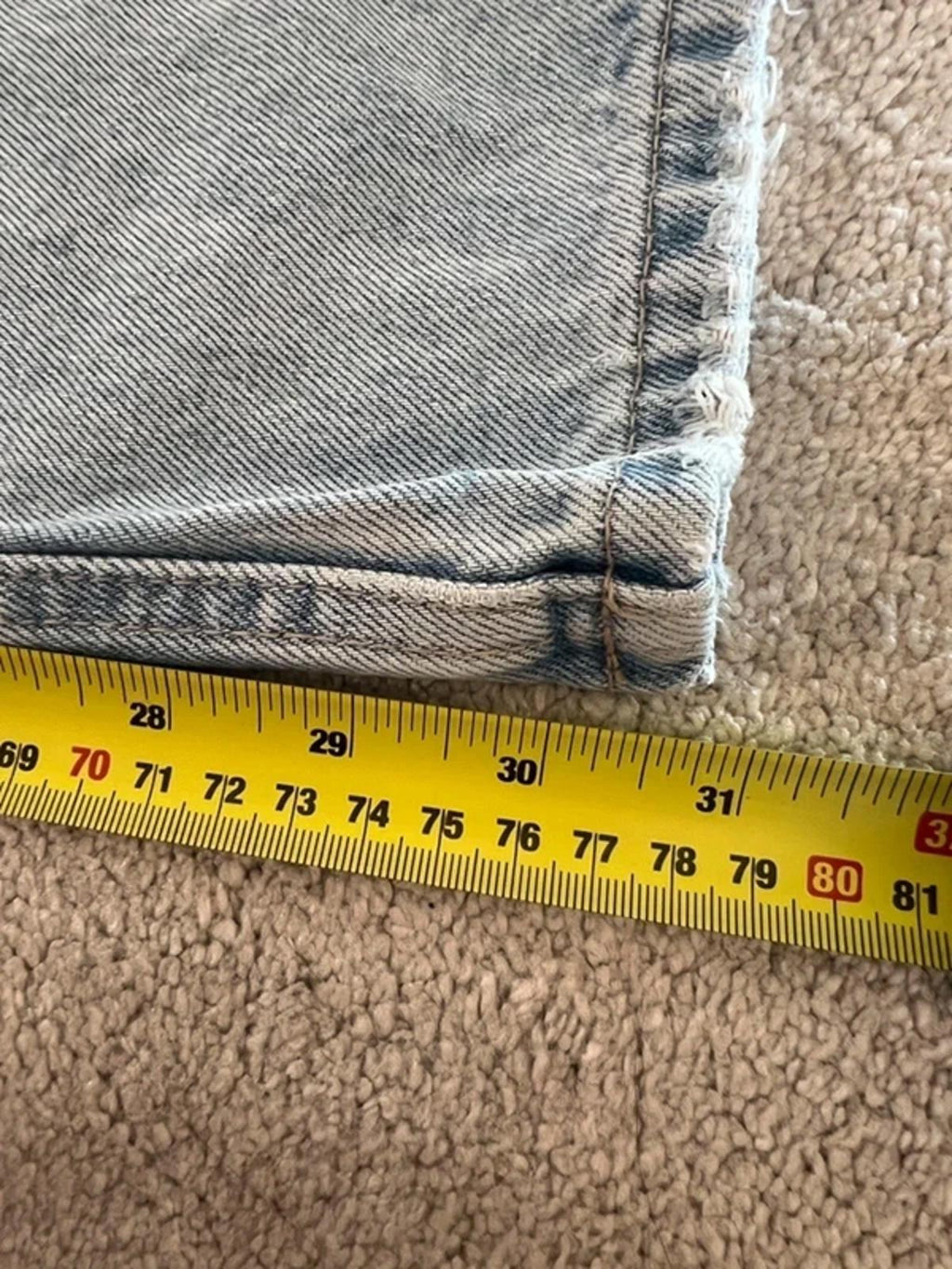Zara Light Denim Mid Rise Ripped Straight Jeans 6