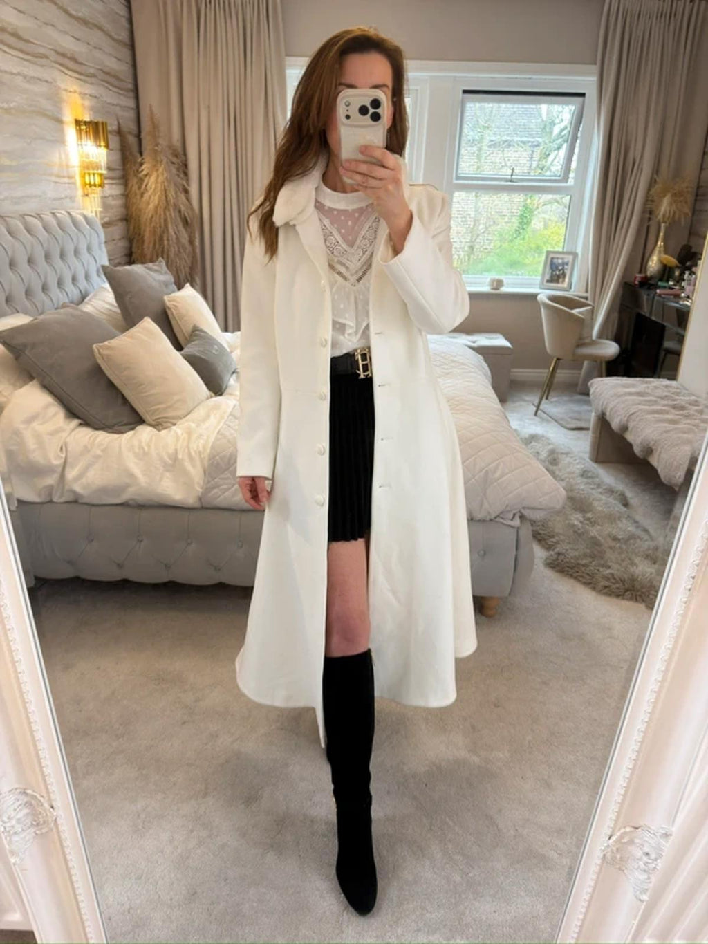 BNWT Lizabella Off White A Line Coat 10