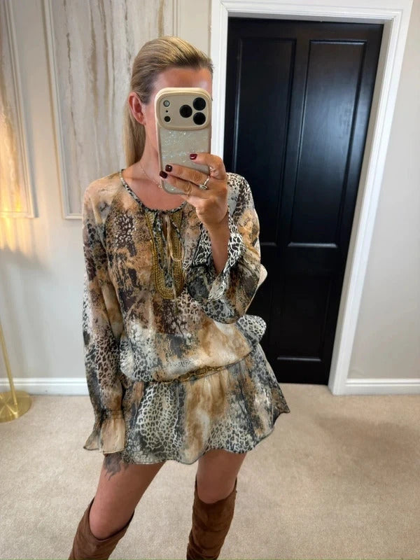 BNWT Wallis Boho Animal Print Tunic Medium