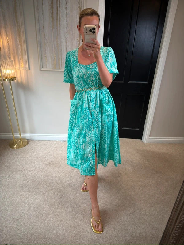 Orientique Turqoise Oversized Shirt Dress 10