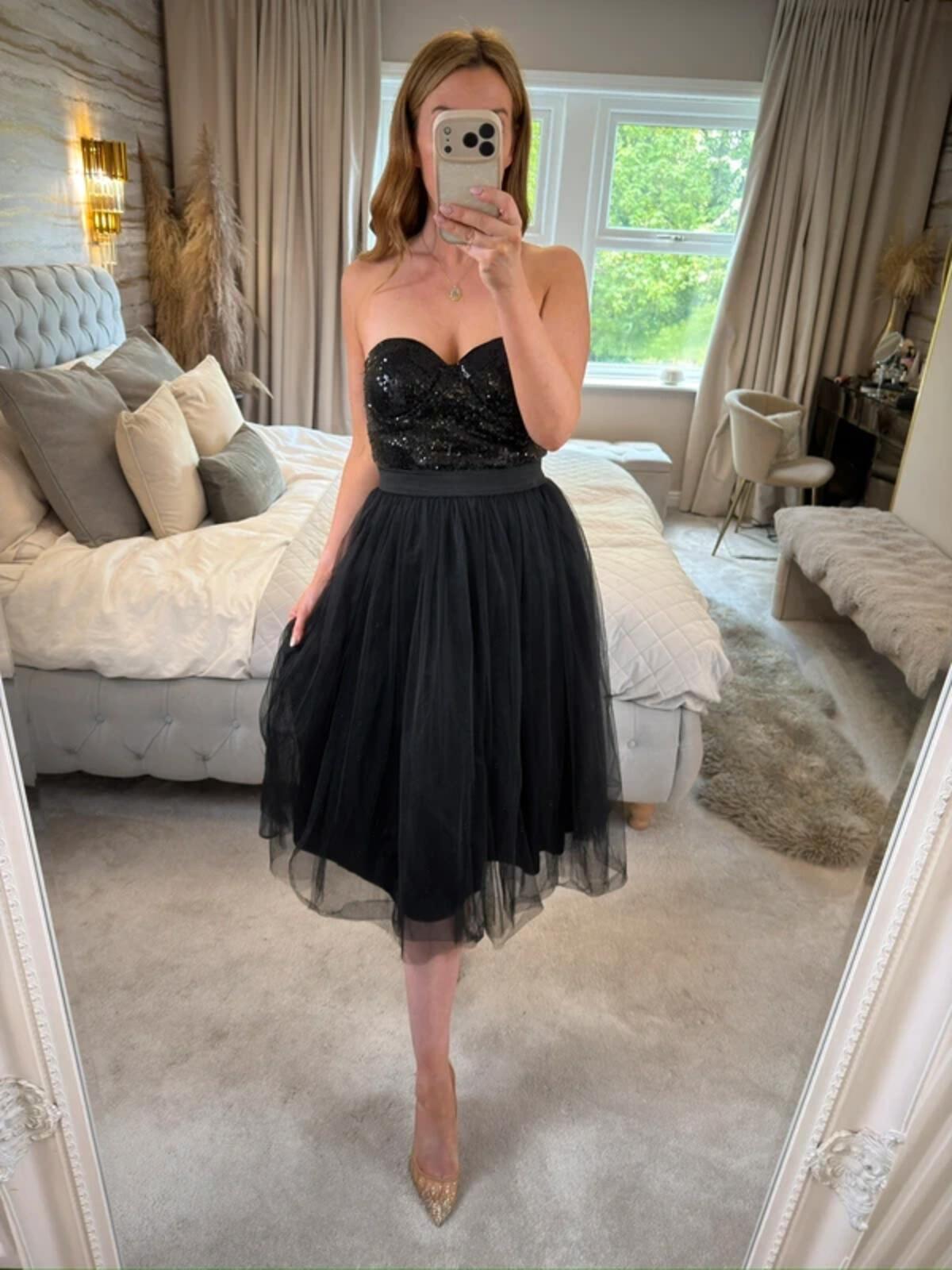 Rare London Limited Edition Black Sequin Tutu Tulle Dress XS