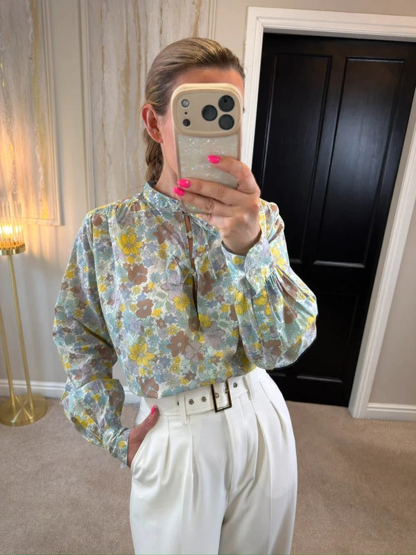 La Redoute Oversized Floral Tie Front Blouse 6