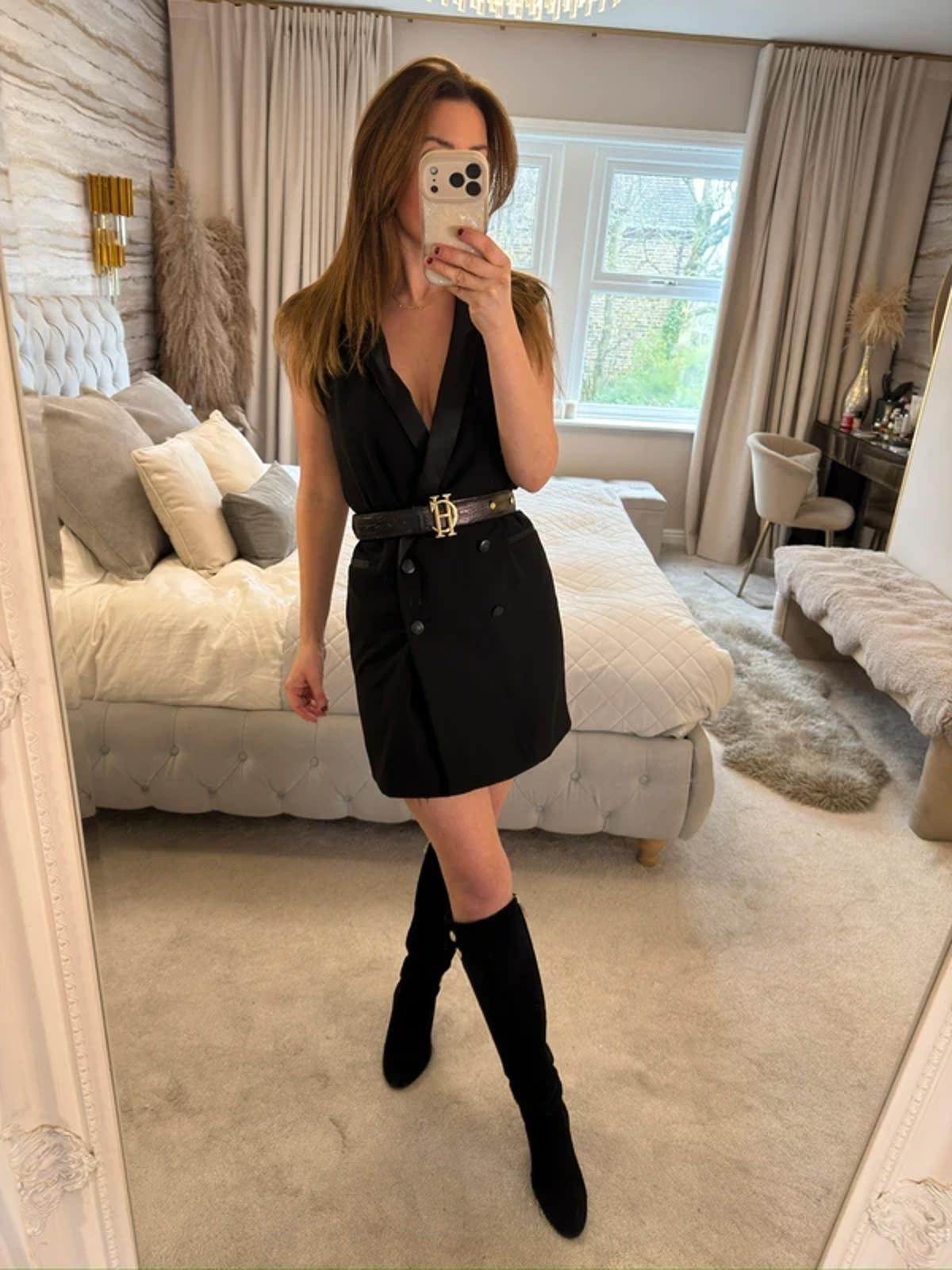 River Island Black Tuxedo Blazer Mini Dress 8