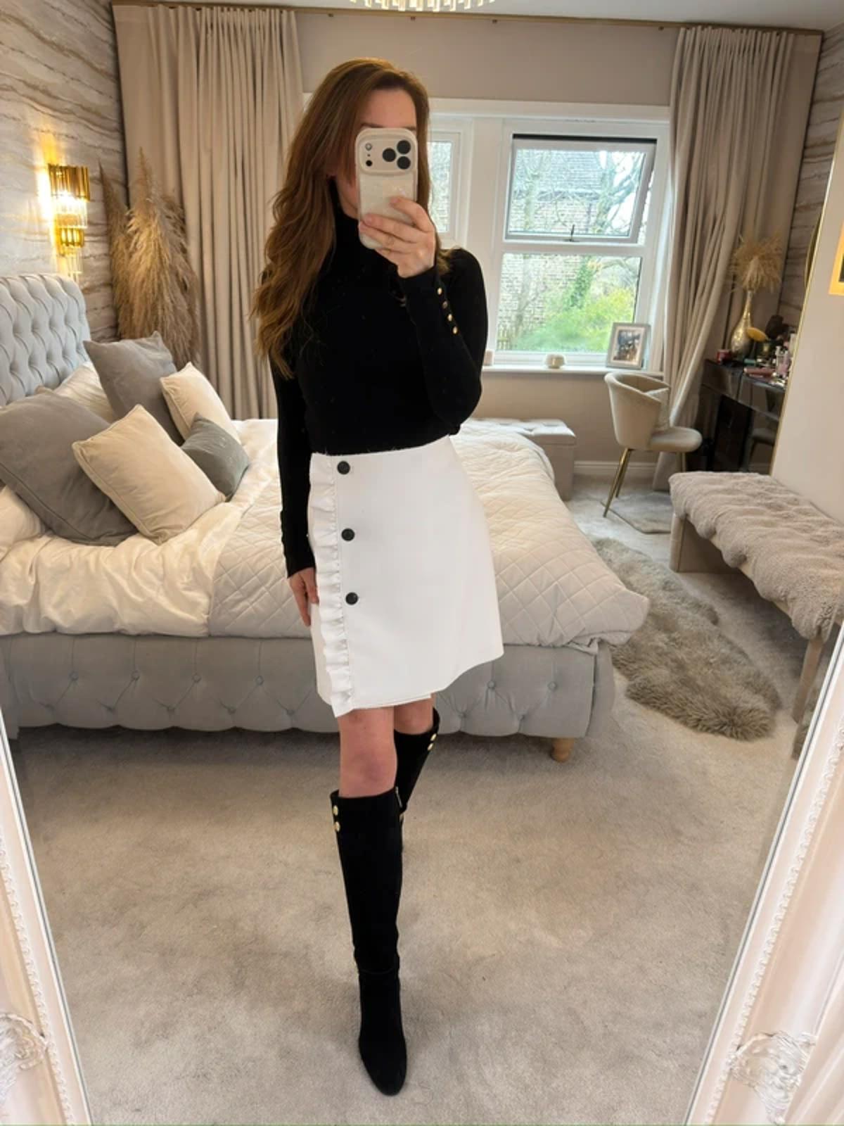 MSGM Milano White Frill Skirt Medium