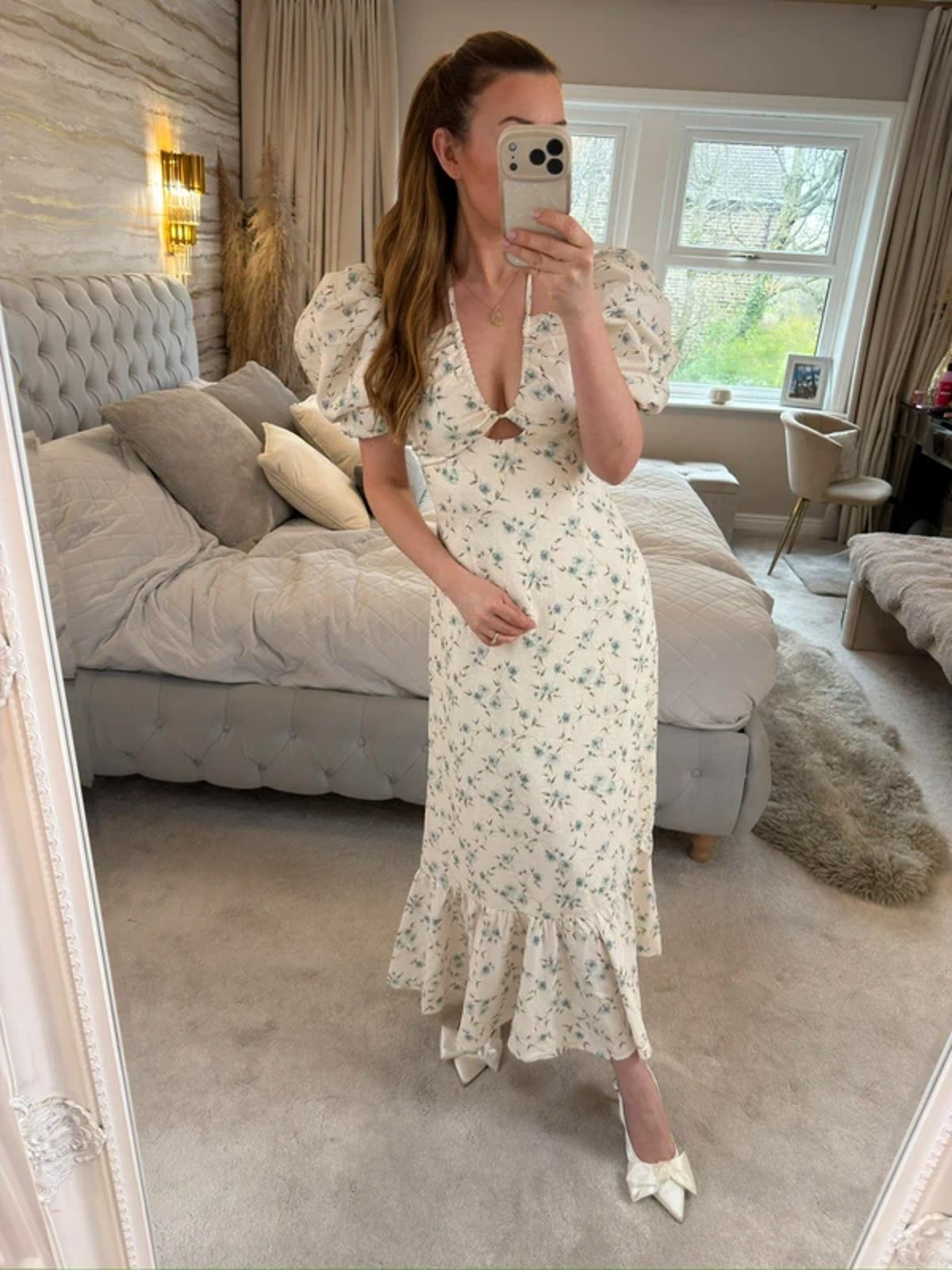 Anne Louise Boutique Cream Meadow Dress 8