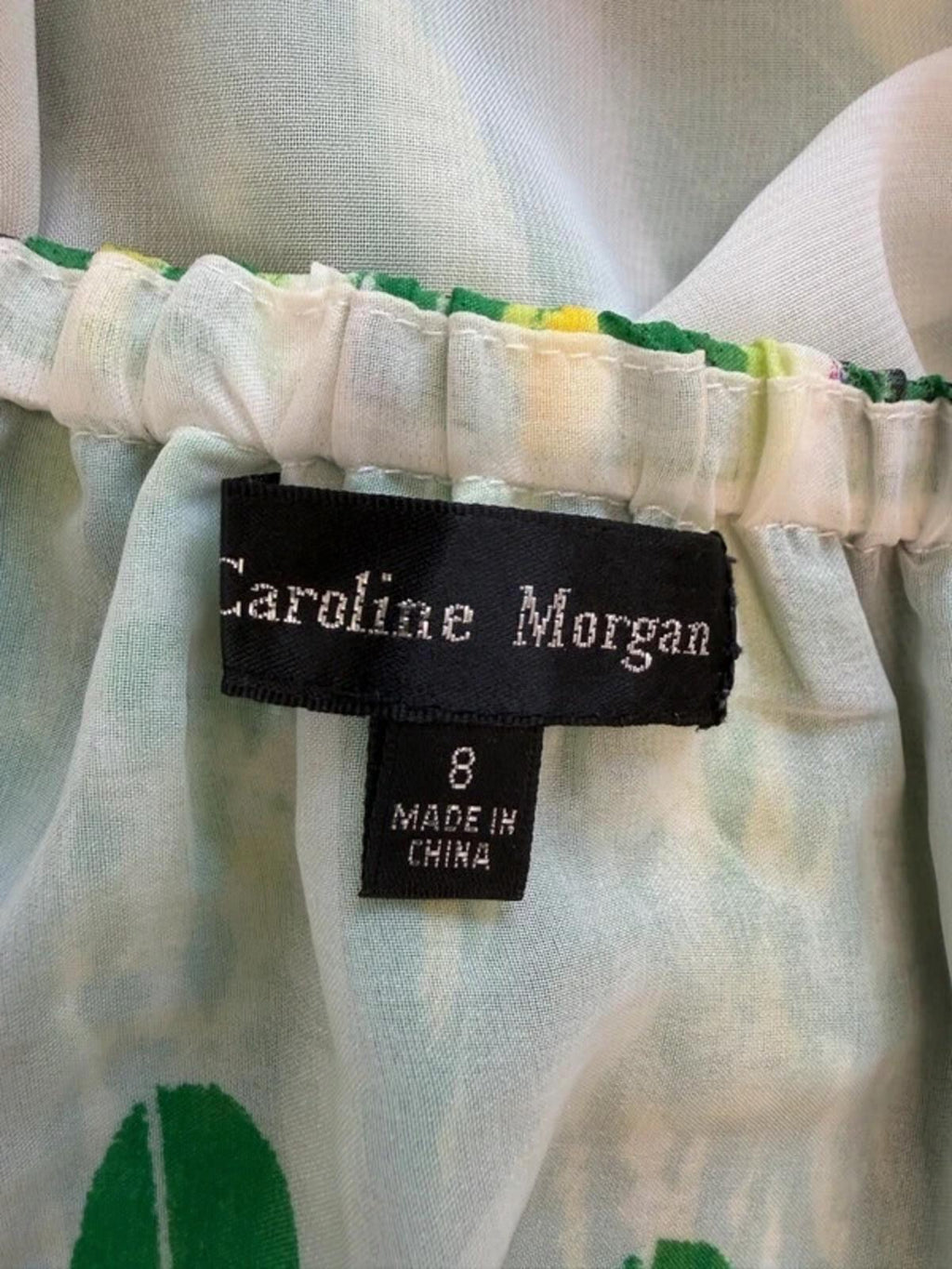 Caroline Morgan Green & Yellow Halterneck Dip Hem Dress 8