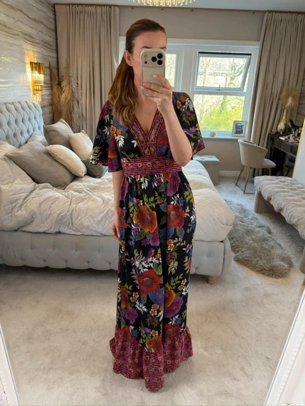 Papaya Multicoloured Embellished Maxi Dress 10