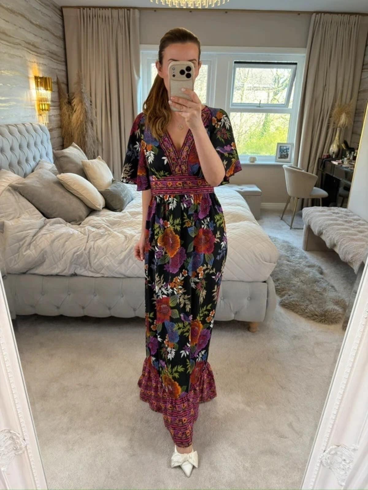 Papaya Multicoloured Embellished Maxi Dress 10