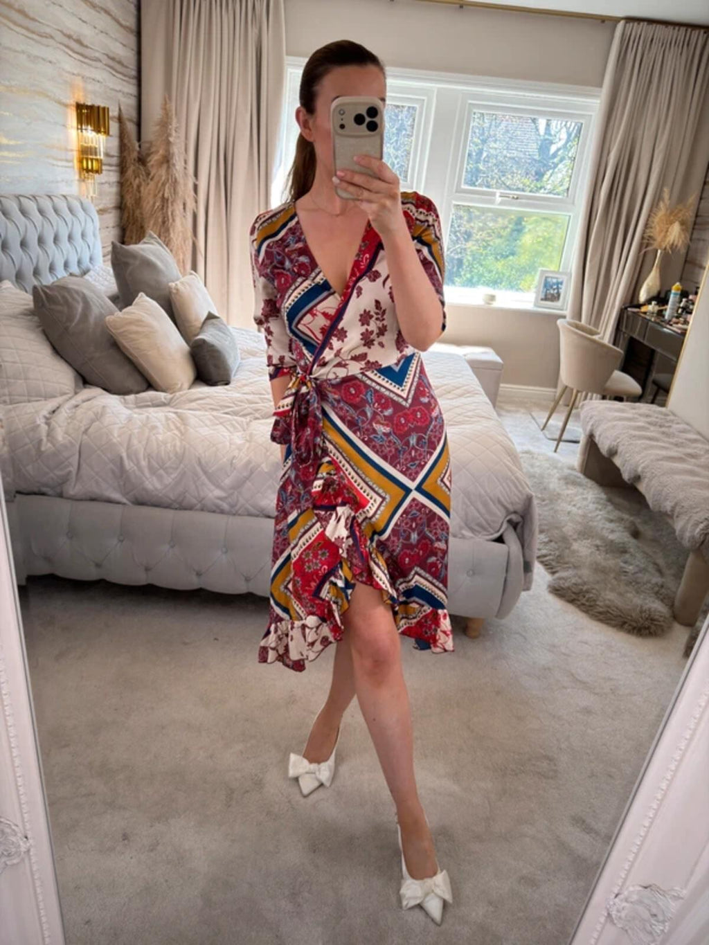 Girls On Film Multicoloured Wrap Dress 8