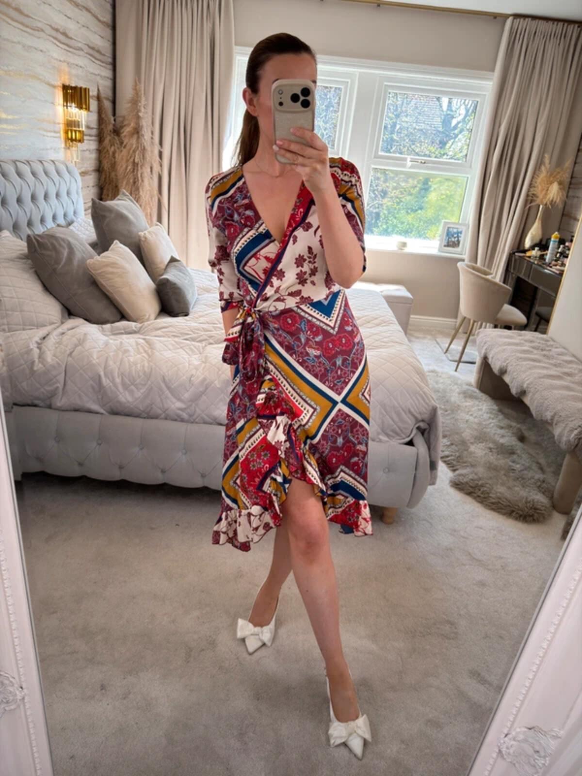 Girls On Film Multicoloured Wrap Dress 8