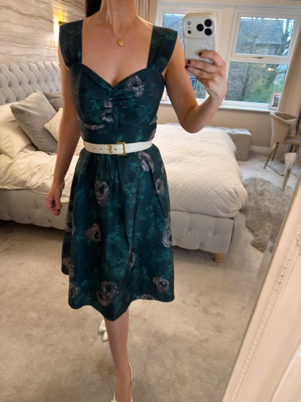 Ariella London Green Floral Midi Dress 12