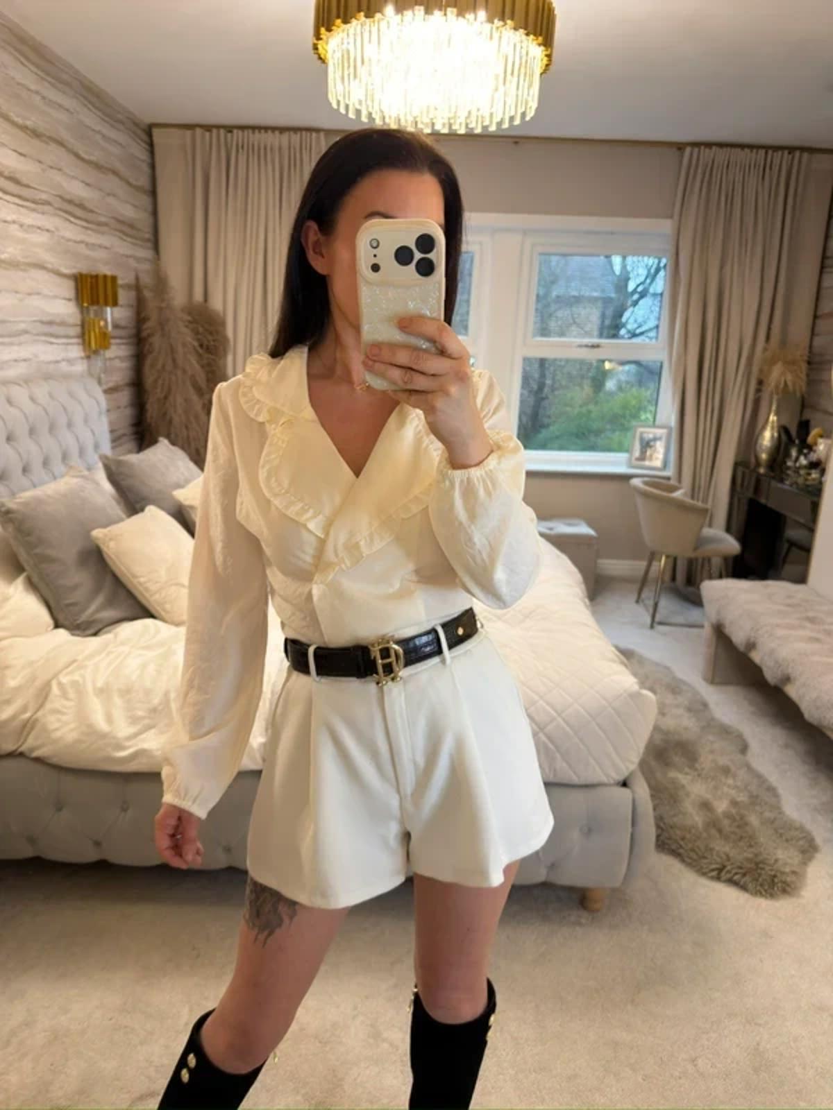 New Look Cream Frill Collar Boho Blouse 6