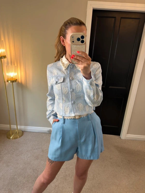 BNWT Reiss Blue Pleated Shorts 10