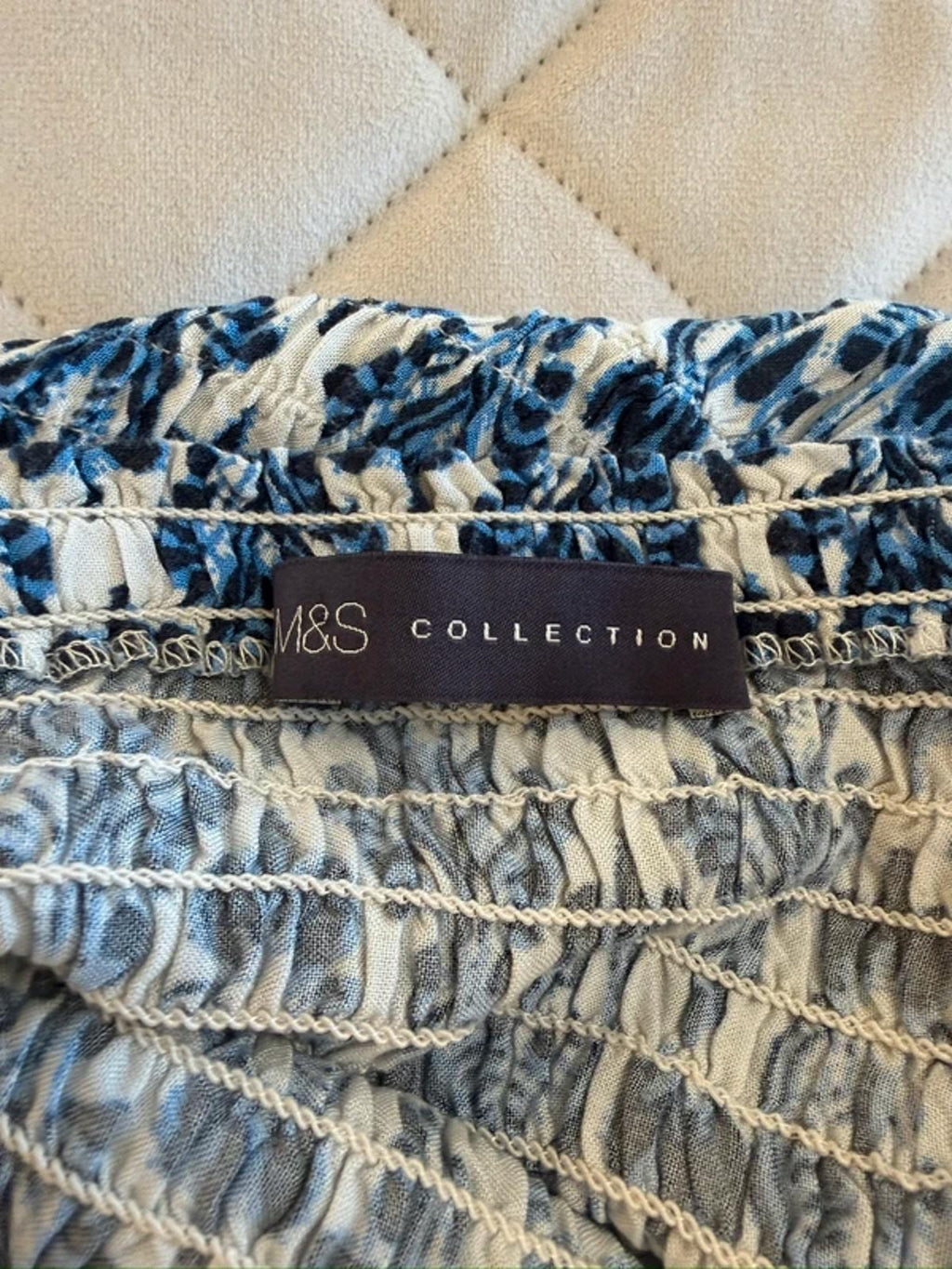 M&S Blue & White Maxi Dress 10