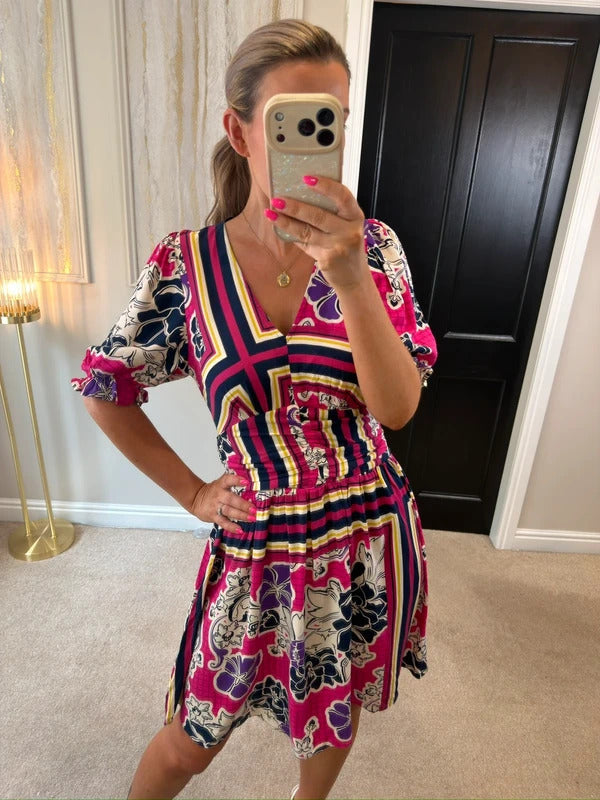 Next Multicoloured Floral Mini Dress 8