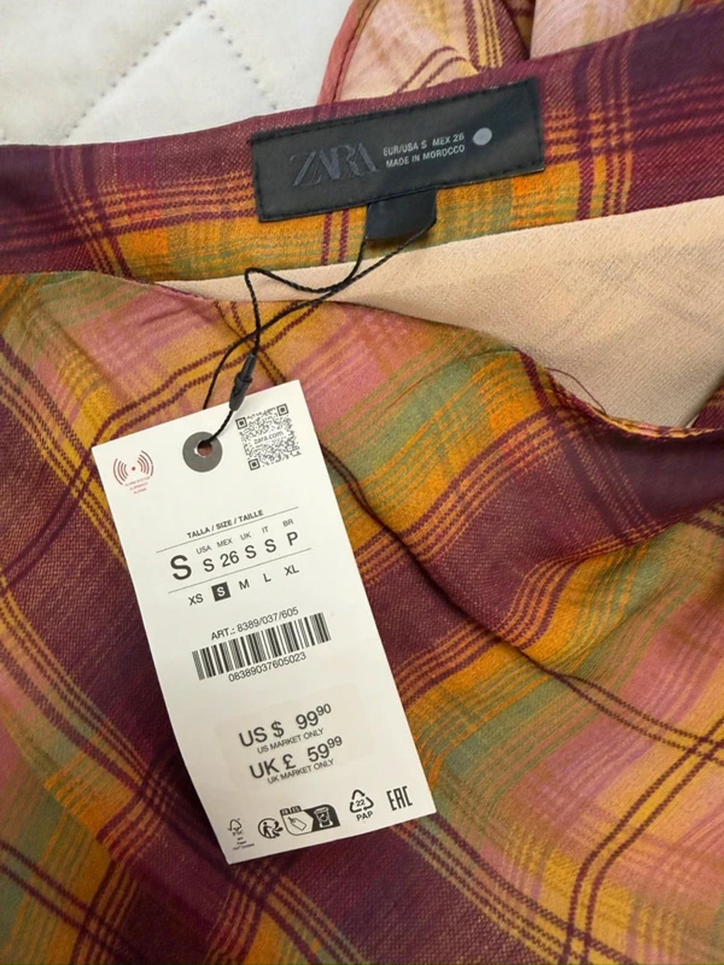 BNWT Zara Tartan Midi Skirt Small