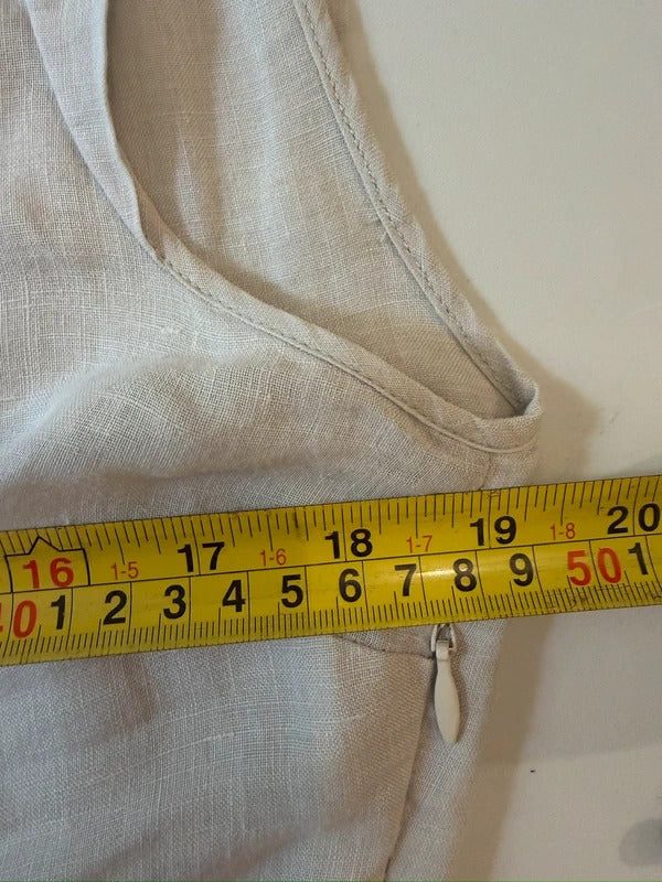 Jigsaw Light Stone Linen Dress 12