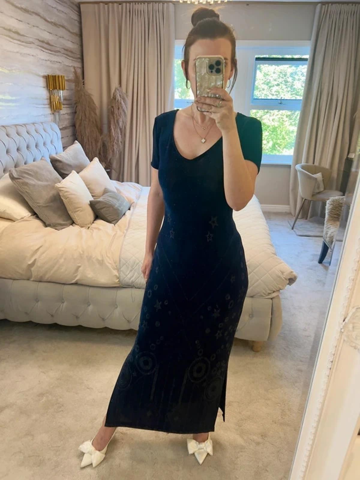 Algo Navy Glitter Maxi Dress 10