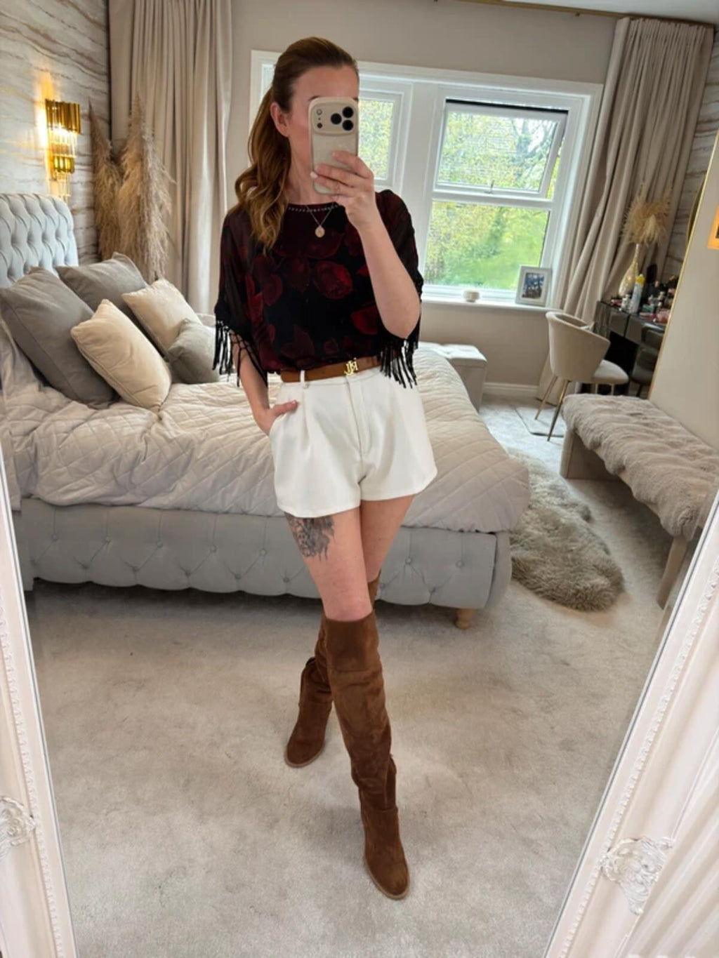 Next Black & Red Tassel Blouse 10