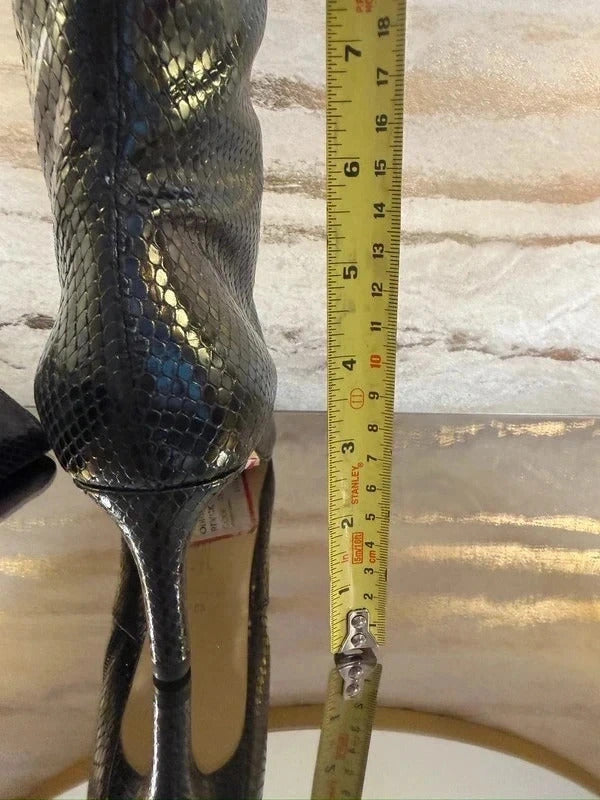 BNWT Hobbs Black Patent Snakeprint Boots 7