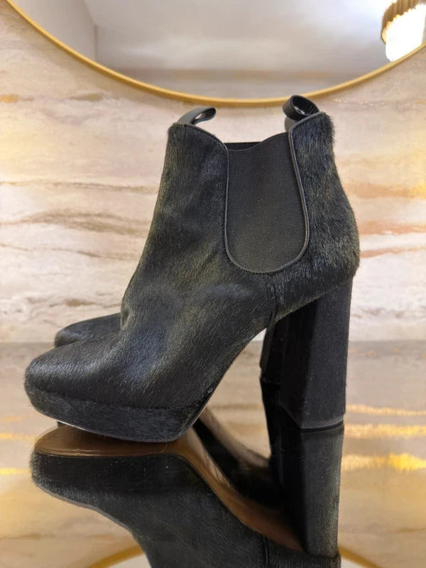 Hobbs London Pony Style Calfskin Heeled Chelsea Boots 7