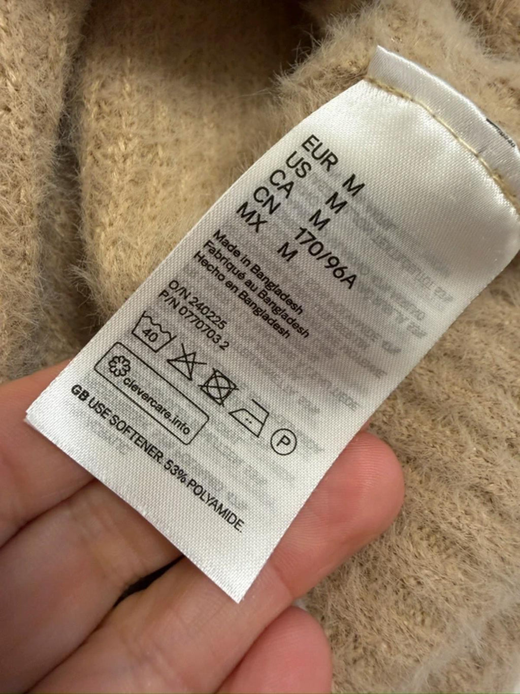 H&M Beige Fluffy Jumper Medium