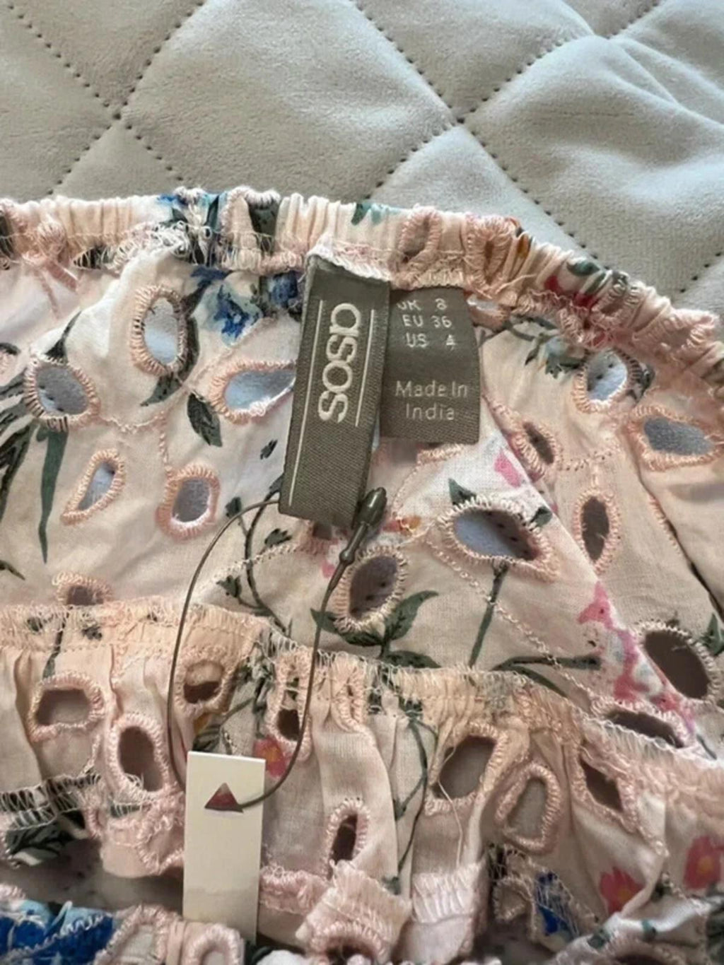 ASOS Pink Floral Broderie Anglaise Skirt Co Ord 8 BNWT