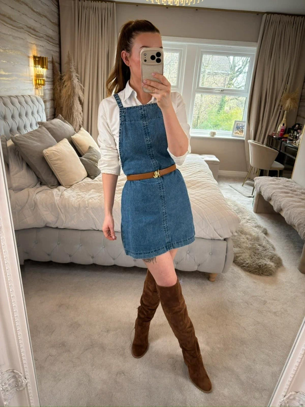 Matalan Denim Pinafore Dress 10
