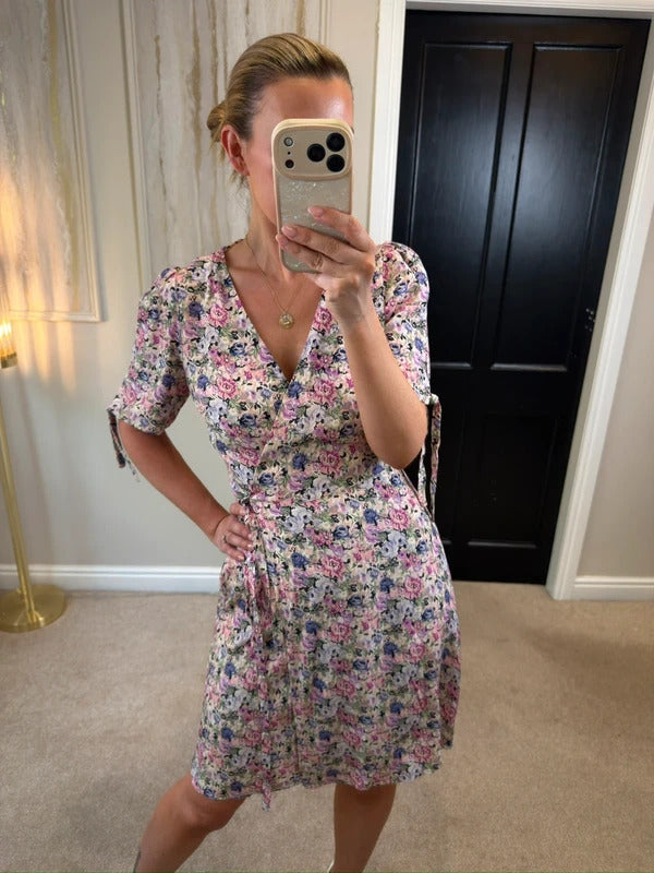 Paris Atelier & Other Stories Pink Floral Wrap Dress 10